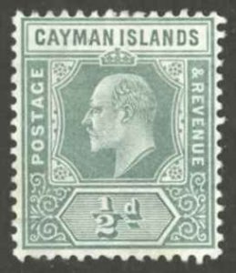 Cayman Islands Sc# 21 MH 1907-1909 1/2p Edward VII
