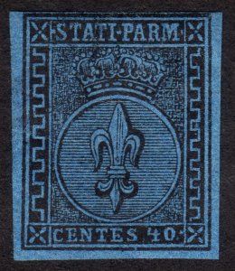 1852, Italy Parma 40c, Used, Light cacncel, Sc 5