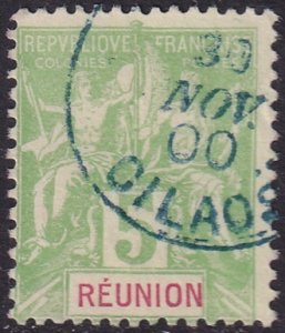 Reunion 1900 Sc 38 used blue Cilaos cancel