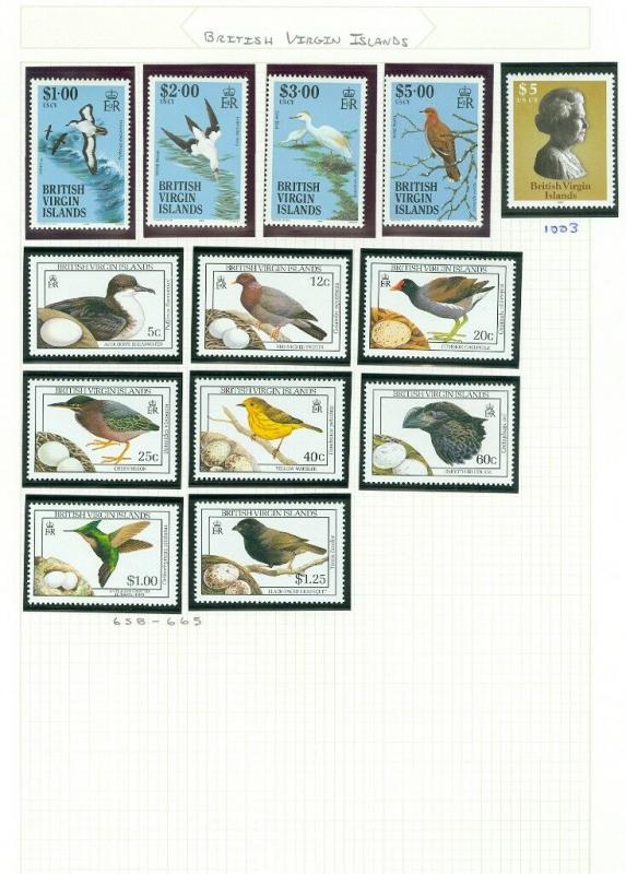 EDW1949SELL : VIRGIN ISLANDS Beautiful collection of Birds. Cplt sets. Cat $151.