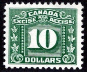 van Dam FX91, $10 green, MNG, Federal Excise Tax Stamps, F/VF, Canada Revenue