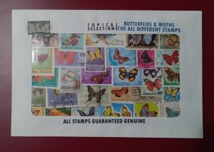 Butterflies & Moths - packet of 100 stamps