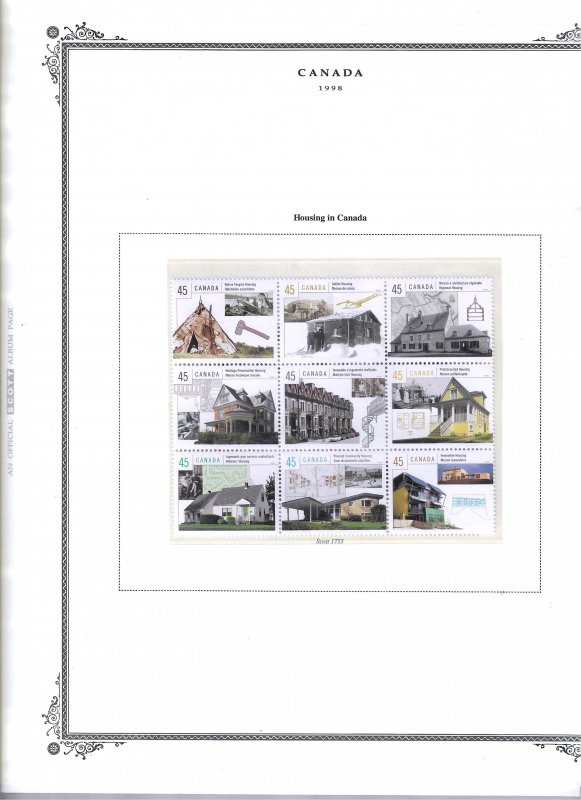 CANADA COLLECTION 1953-1999 SCOTT PAGES-CLEAR MOUNTS- MINT NH SCOTT BINDER/COVER