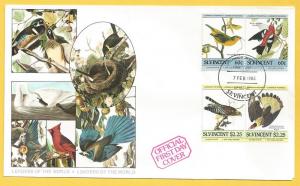 St Vincent #809AB - #810AB FDC 60c Bunting/Crossbill & $2.25 Hawk/Caracara