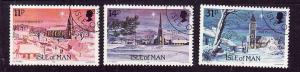 Isle of Man-Sc#294-6-used set-Christmas-Churches-1985-