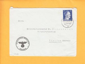 Germany Frankfurt Censor Tape H/Stamps University Tubingen Library Switzerland z