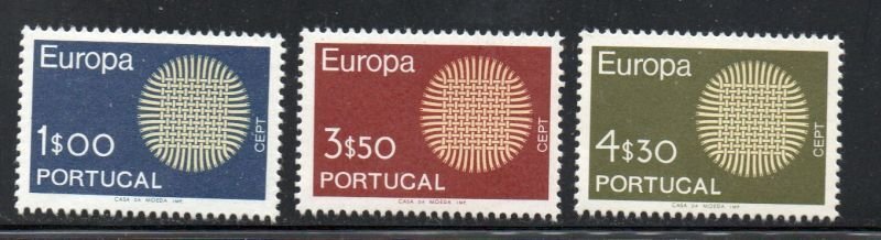 Portugal Sc 1060-62 1970 Europa stamp set mint NH