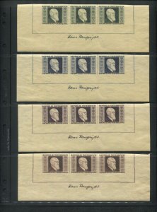 Austria B185a-B188a strips of 3 NH Cat. 750.00. Karl Renner. Better Item