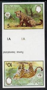 Belize 1983 WWF - Jaguar 5c & 10c in imperf se-tenant...