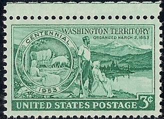 1019 3 cent Washington Territory Centennial mint OG NH XXF