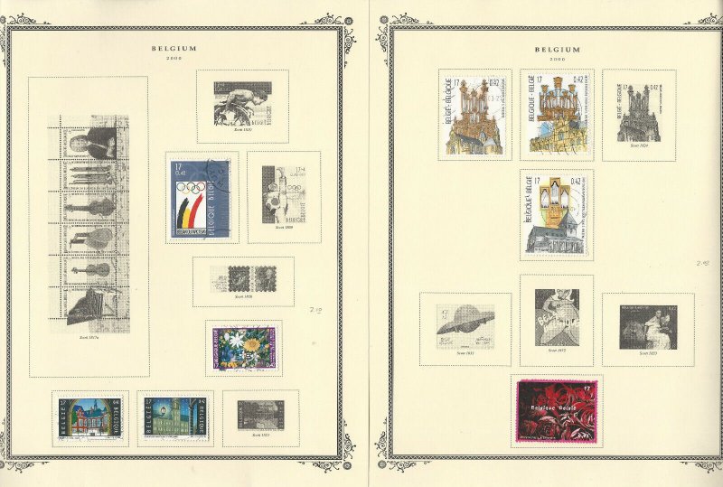 Belgium Stamp Collection on 30 Scott Specialty Pages, 1998-2004, JFZ