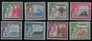 Gambia 1953 SG171-178 QEII Definitives - Short Set to 1/ - MLH