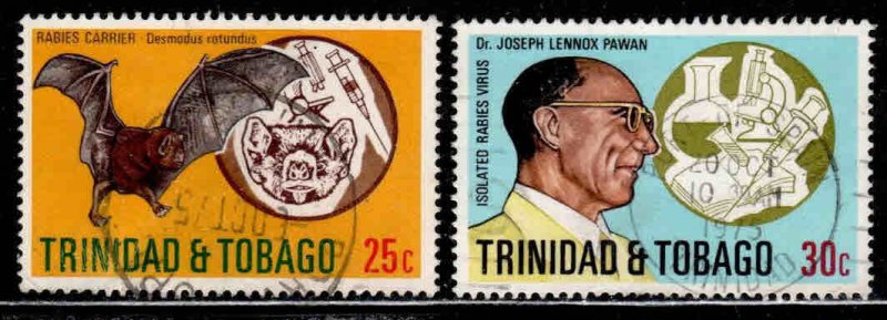 Trinidad & Tobago #249-50 ~ Cplt Set 2 ~ Rabies, Doctor ~ Used,  25c PD  (1975)