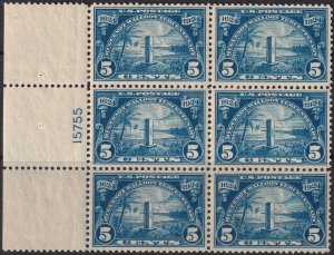 #616 Mint NH, XF, Plate number block of 6 (CV $375) (CV $27.5 - ID30648) - Jo...