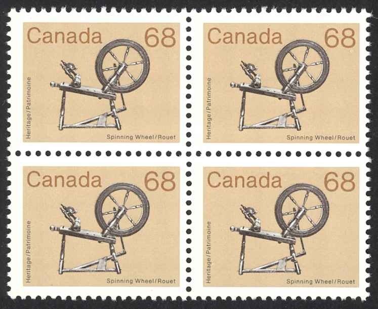 Canada Sc# 933 MNH block/4 1985 68c Spinning Wheel