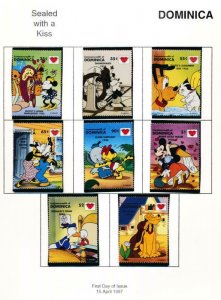 DISNEY DOMINICA 1927-1934 MINT NH SEALED WITH A KISS 1997