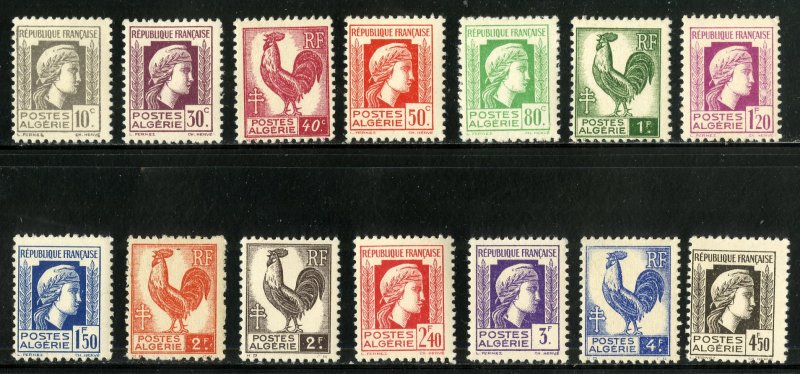 ALGERIA 172-85 MNH-MH SET MISSING 186 SCV $6.00 BIN $ 3.50 PERSON, ROOSTER