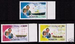 SAINT KITTS Sc# 75 / 77 / 79 var MNH FVF Set3 Specimen Ovpt