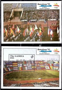 Gambia 1990 MNH Stamps Souvenir Sheet Scott 1032-1033 Sport Olympic Games Stadiu