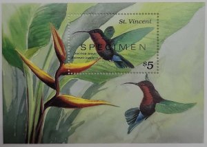 O) 1996 ST. VINCENT, SPECIMEN, BIRD - EULAMPIS JUGULARIS, SCT 2291, HUMMINGBIRD