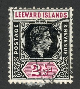 Leeward Islands 124 Used 1949 2 1/2p black & plum (SG106)