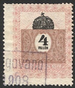 HUNGARY 1903 Barefoot #222 2f Used F-VF Royal Crown