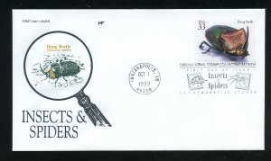 US 3351n Insects & Spiders, Dung beetle UA Farnam (HF) cachet FDC 
