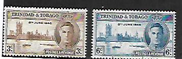 TRINIDAD & TOBAGO, 62-63, MINT HINGED, 8TH JUNE 1946