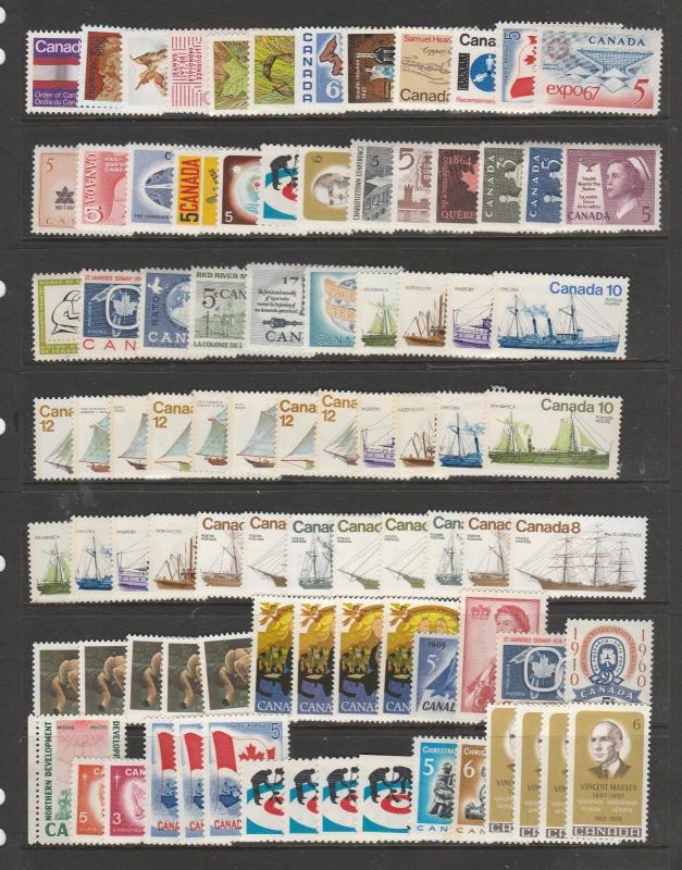 Canada 338 UM/MNH low value commems as shown, just over 2p per stamp