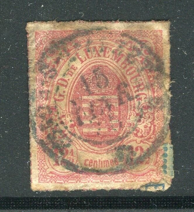 LUXEMBOURG; 1870s classic rouletted Arms issue used 12.5c value