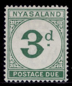 NYASALAND PROTECTORATE GVI SG D3, 3d green, M MINT. Cat £17.