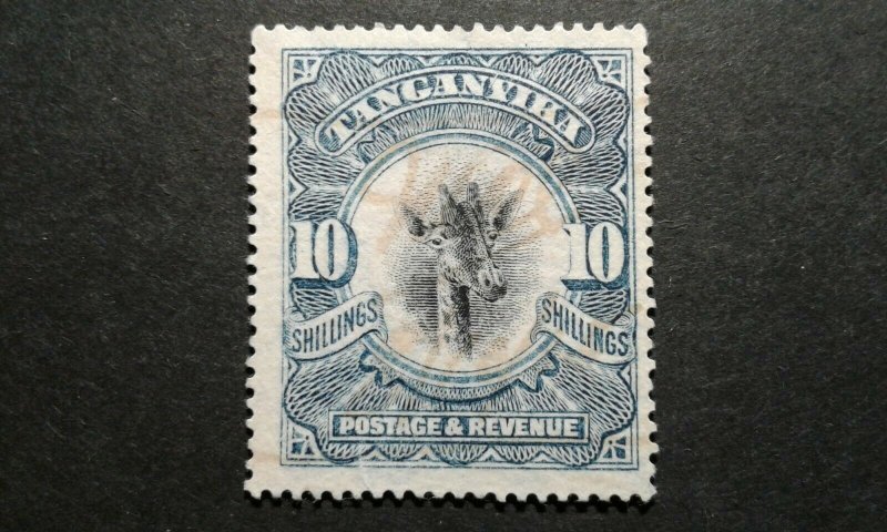 Tanganyika #27 used pen cancel (cleaned) e206 10168