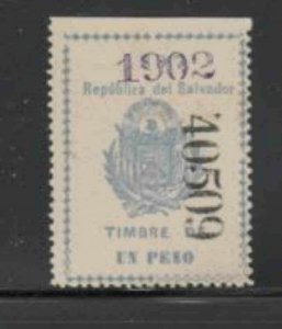 SALVADOR. EL 1902 1p REVENUE TAX STAMP MINT VF NH O.G (9SAL)