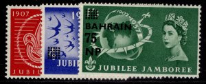 BAHRAIN QEII SG113-115, 1957 world scout jamboree set, M MINT.