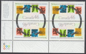 Canada - #1848 The Calling Of An Engineer Plate Block - MNH