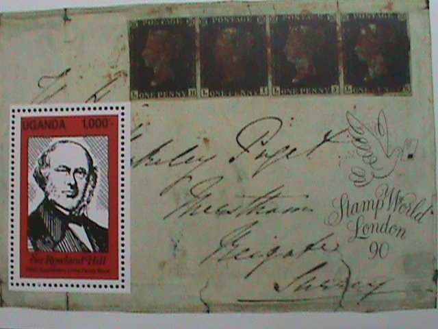 UGANDA-1990 SC#797  PENNY BLACK 150TH ANNIV: LONDON'90 STAMP SHOW:: MNH S/S