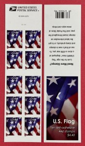 Scott 4396a U.S. FLAG Pane of 10 US 44¢ Stamps MNH 2009