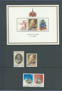 1988 Norway 16 Unused Never Hinged Stamps and 2 Souvenir Sheets