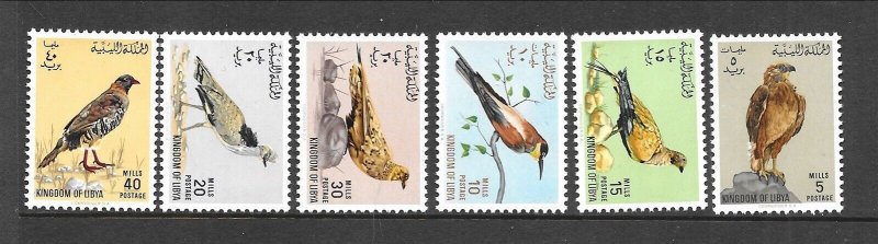 LIBYA Sc 269-74 NH issue of 1965 - BIRDS