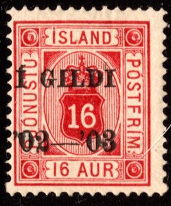 Iceland Scott O23 Unused lightly hinged.