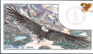 Collins Designed/Hand Painted Vibrant Bald Eagle FDC!!