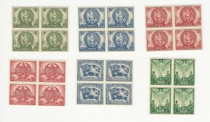 Australia, Postage Stamp, #200-205 Mint NH Blocks, WWII Victory 1946, JFZ