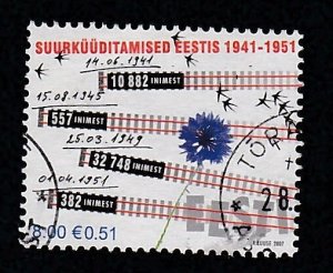 Estonia # 570, Deportation of Estonians, Single from Souvenir Sheet, Used