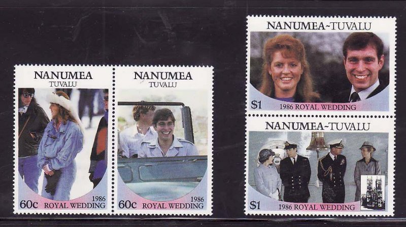 Nanumea-Tuvalu-Sc#65-8- id7-unused NH set-Royal Wedding-Prince Andrew-1986-