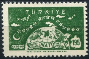 Turkey Sc#1437 MNH, 195k grn, NATO, 10th Anniversary (1959)