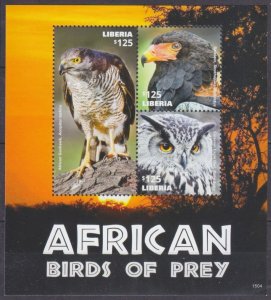 2015 Liberia 6605-6607KL Birds of prey 11,00 €