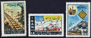 Iran SC#1074-76  Completion of the Tehran-Mashhad Railway Line (1957) MNH