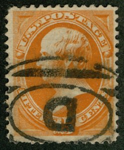 US #163 SCV $375.00 XF used, nicely centered within large margins,  15c Bankn...