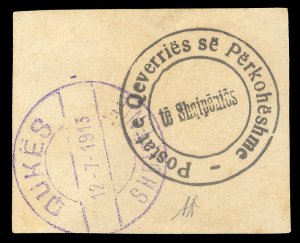 Albania #Mi. 2A Cat€600, 913 1p gray black, imperforate with large margins,...