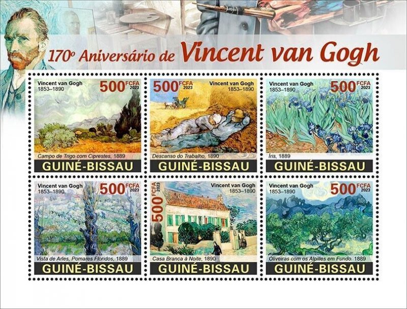 2024/02- GUINEA BISSAU- VINCENT VAN GOGH            6V    MNH **